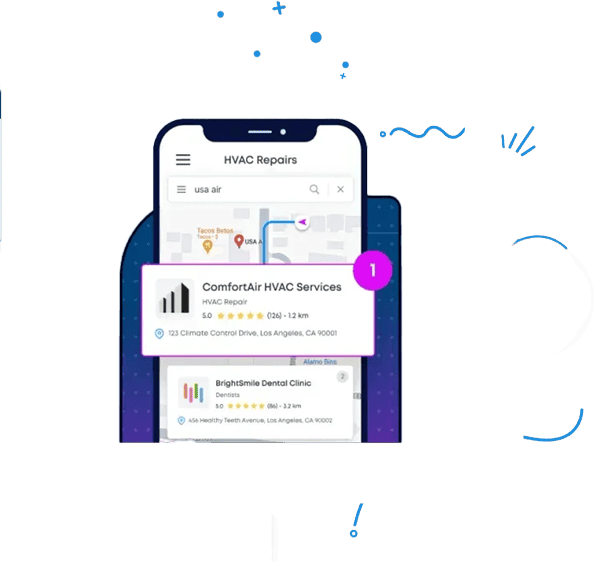 HVAC repair services list on smartphone app